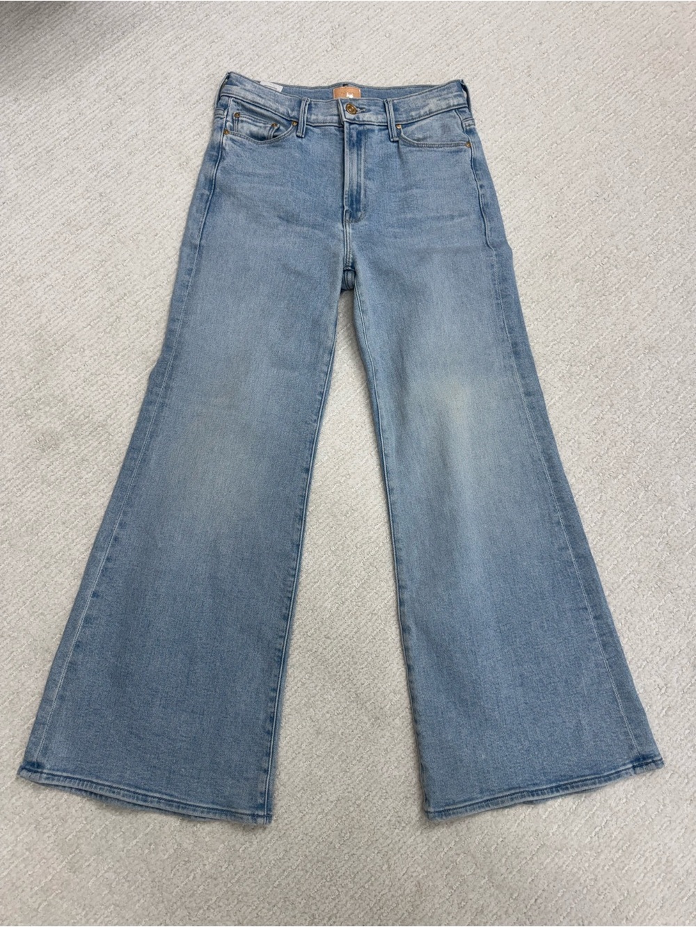 MOTHER Size 26 Wide-Leg Jeans in Light Blue Wash
